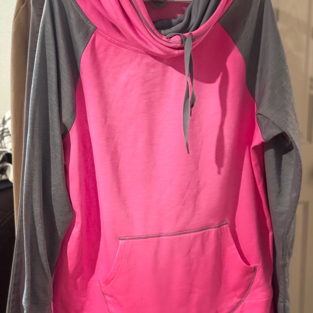Champion Women's Cowl Neck Sweater - Pink and Gray